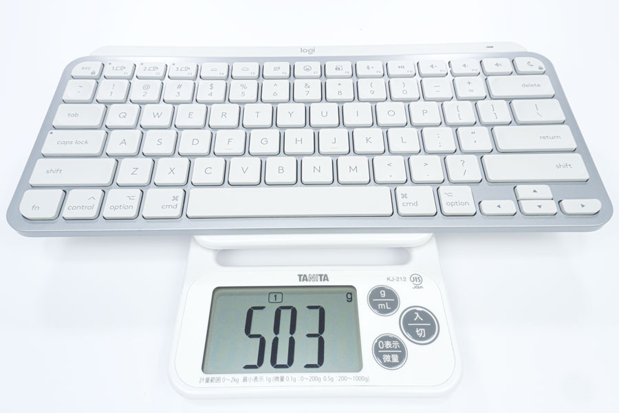 MX Keys Mini for Macの重量は503g